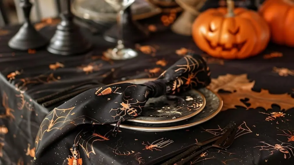 Dining table with Halloween decoration ideas for a festive setup
