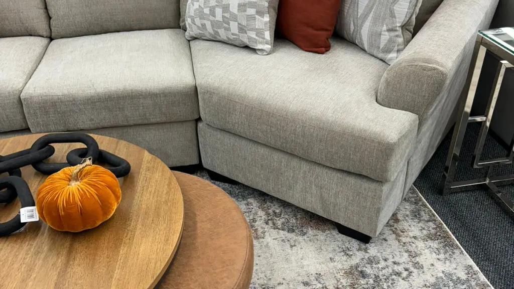Sofa with autumn decor and warm and cozy tones