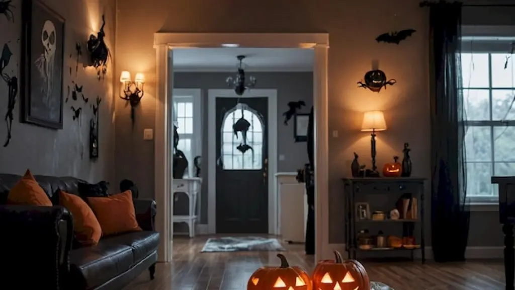 Living room with Halloween decoration ideas for a cozy atmosphere